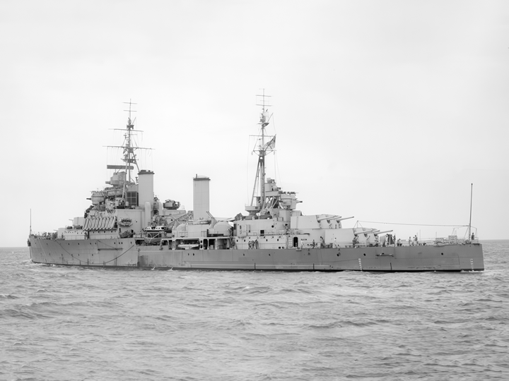 HMS Gambia (48) Royal Navy Fiji Class Light Cruiser At Sea Photo Print Wall Art Decor - Posters, Prints, & Visual Artwork - by Hampshire Prints (image 1 of 9)