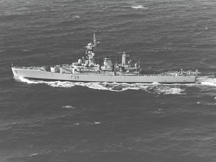HMS Naiad F39 Leander Class Frigate February 1978 Atlantic Sea Photo Print - Posters, Prints, & Visual Artwork - by Hampshire Prints (image 1 of 9)