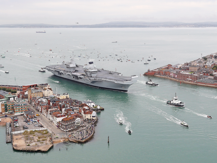 HMS Queen Elizabeth R08 Queen Elizabeth Class Aircraft Carrier August 2017 Old Portsmouth Photo Print - Posters, Prints, & Visual Artwork - by Hampshire Prints (image 1 of 9)