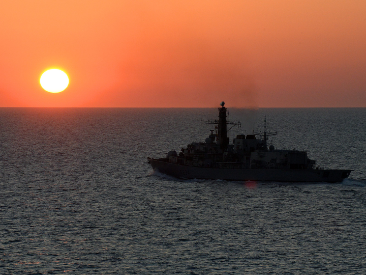 HMS Iron Duke F234 Type 23 Frigate June 2014 Sunset Silhouette Photo Print - Posters, Prints, & Visual Artwork - by Hampshire Prints (image 1 of 9)