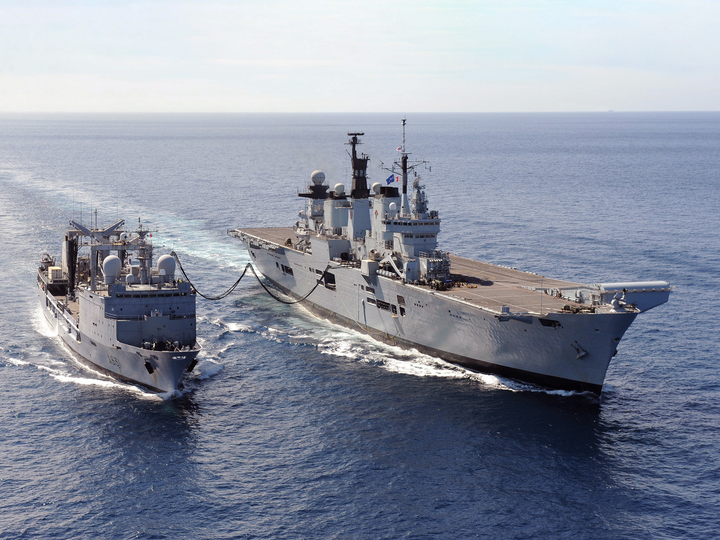 HMS Illustrious (R06) Royal Navy Invincible Class Aircraft Carrier RAS 2013 Photo Print Wall Art Decor - Posters, Prints, & Visual Artwork - by Hampshire Prints (image 1 of 9)