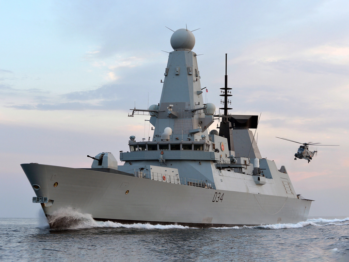 HMS Diamond (D34) Photo Print - With Sea King 2012 - Royal Navy Type 45 Destroyer Hampshire Prints 6 x 4 No Frame No