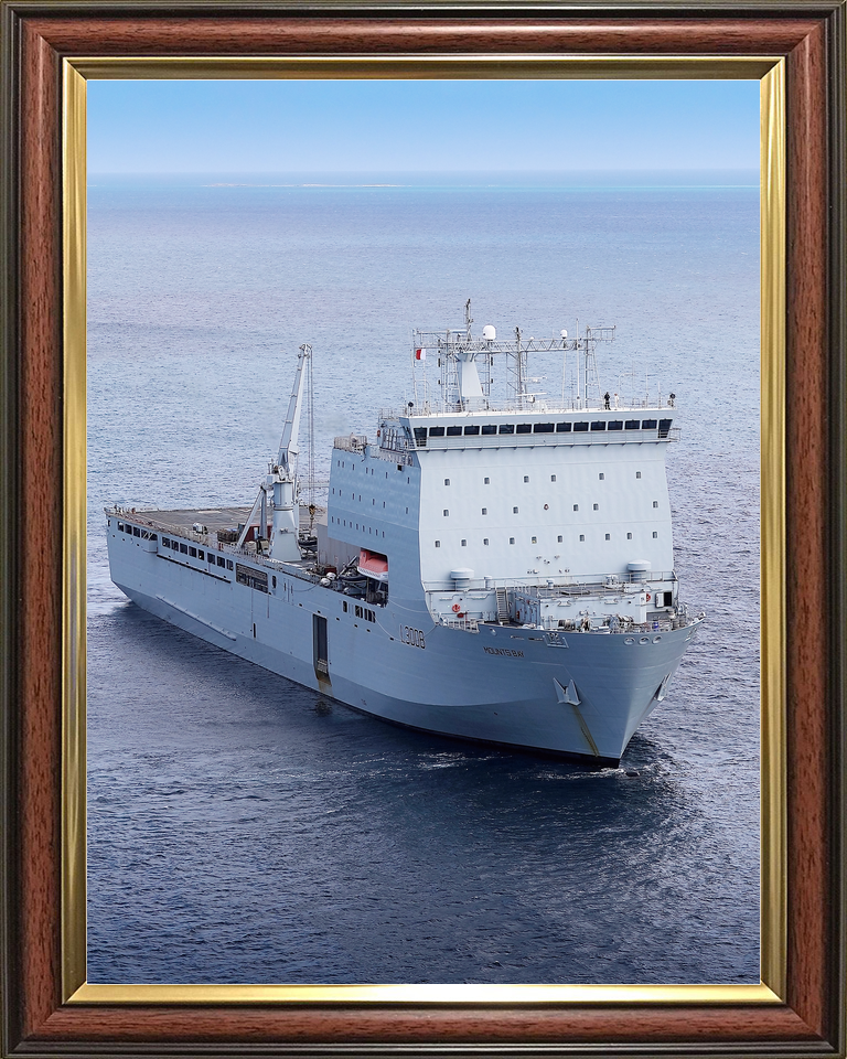 RFA Mounts Bay L3008 Bay Class Ship July 2018 High Starboard Bow View