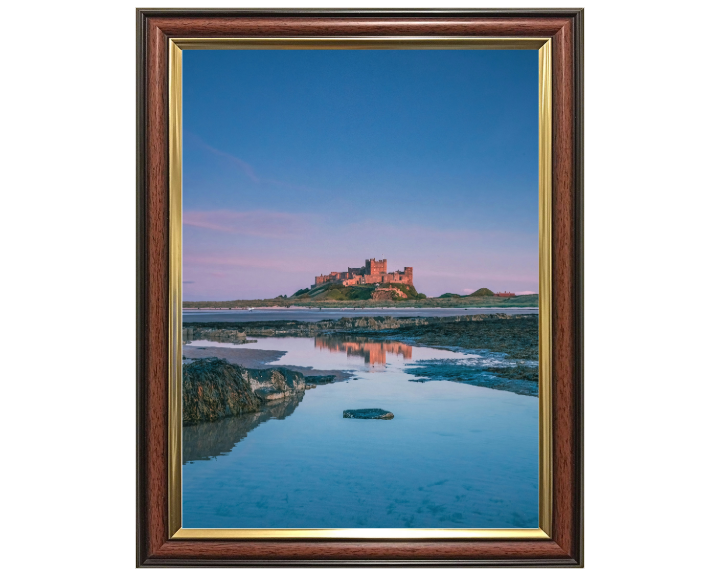 Bamburgh castle reflections Northumberland Photo Print - Canvas - Framed Photo Print - Hampshire Prints