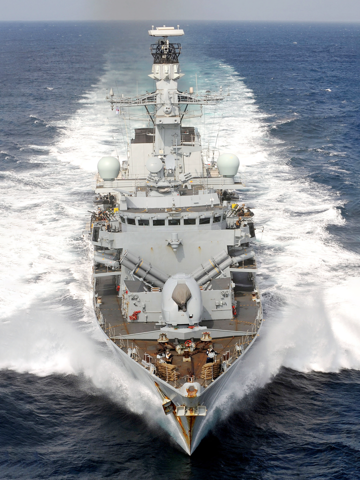 HMS Portland F79 Type 23 Frigate December 2008 Bow View