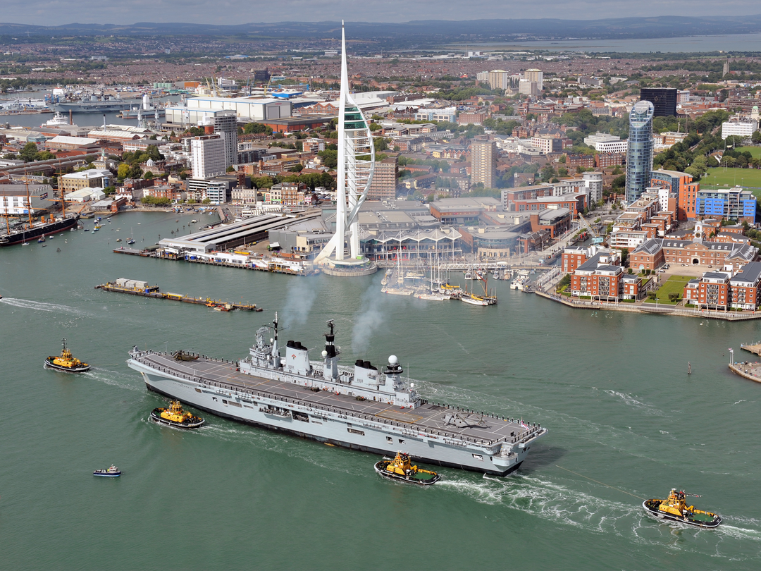 HMS Illustrious (R06) Royal Navy Invincible Class Aircraft Carrier Portsmouth Return 2011 Photo Print Wall Art Decor - Posters, Prints, & Visual Artwork - by Hampshire Prints (image 1 of 9)