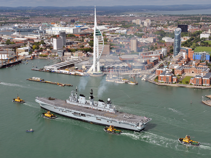 HMS Illustrious (R06) Royal Navy Invincible Class Aircraft Carrier Portsmouth Return 2011 Photo Print Wall Art Decor - Posters, Prints, & Visual Artwork - by Hampshire Prints (image 1 of 9)