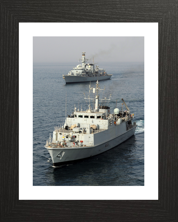HMS Grimsby (M108) Royal Navy Sandown Class Minehunter With HMS Montrose Photo Print Wall Art Decor - Posters, Prints, & Visual Artwork - by Hampshire Prints (image 2 of 9)