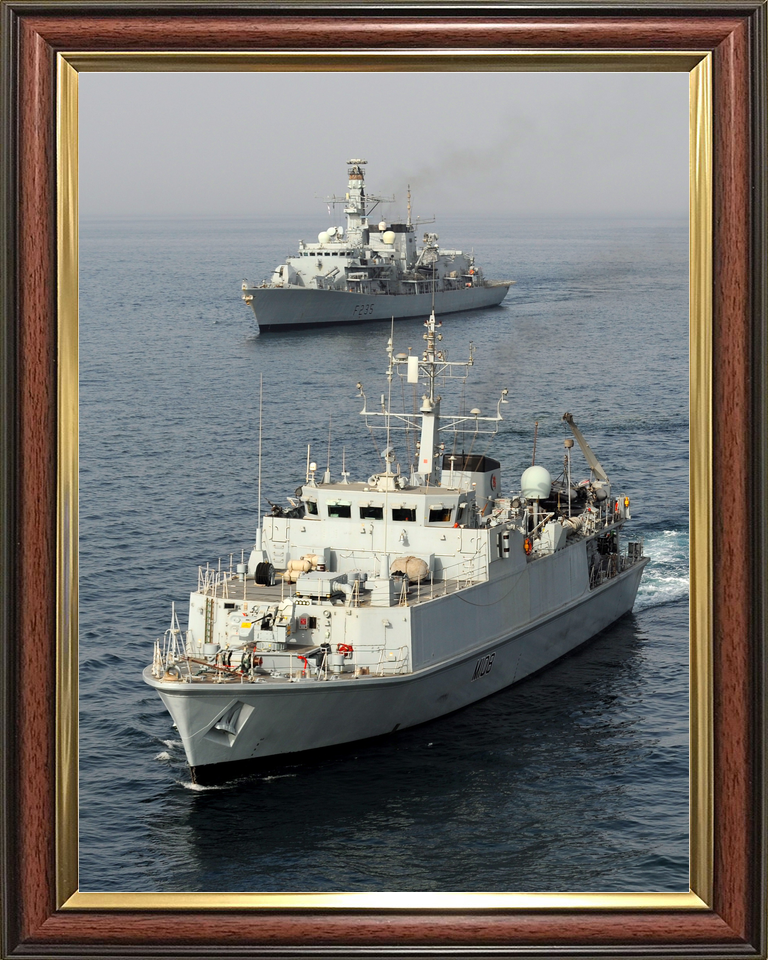 HMS Grimsby (M108) Royal Navy Sandown Class Minehunter With HMS Montrose Photo Print Wall Art Decor - Posters, Prints, & Visual Artwork - by Hampshire Prints (image 9 of 9)