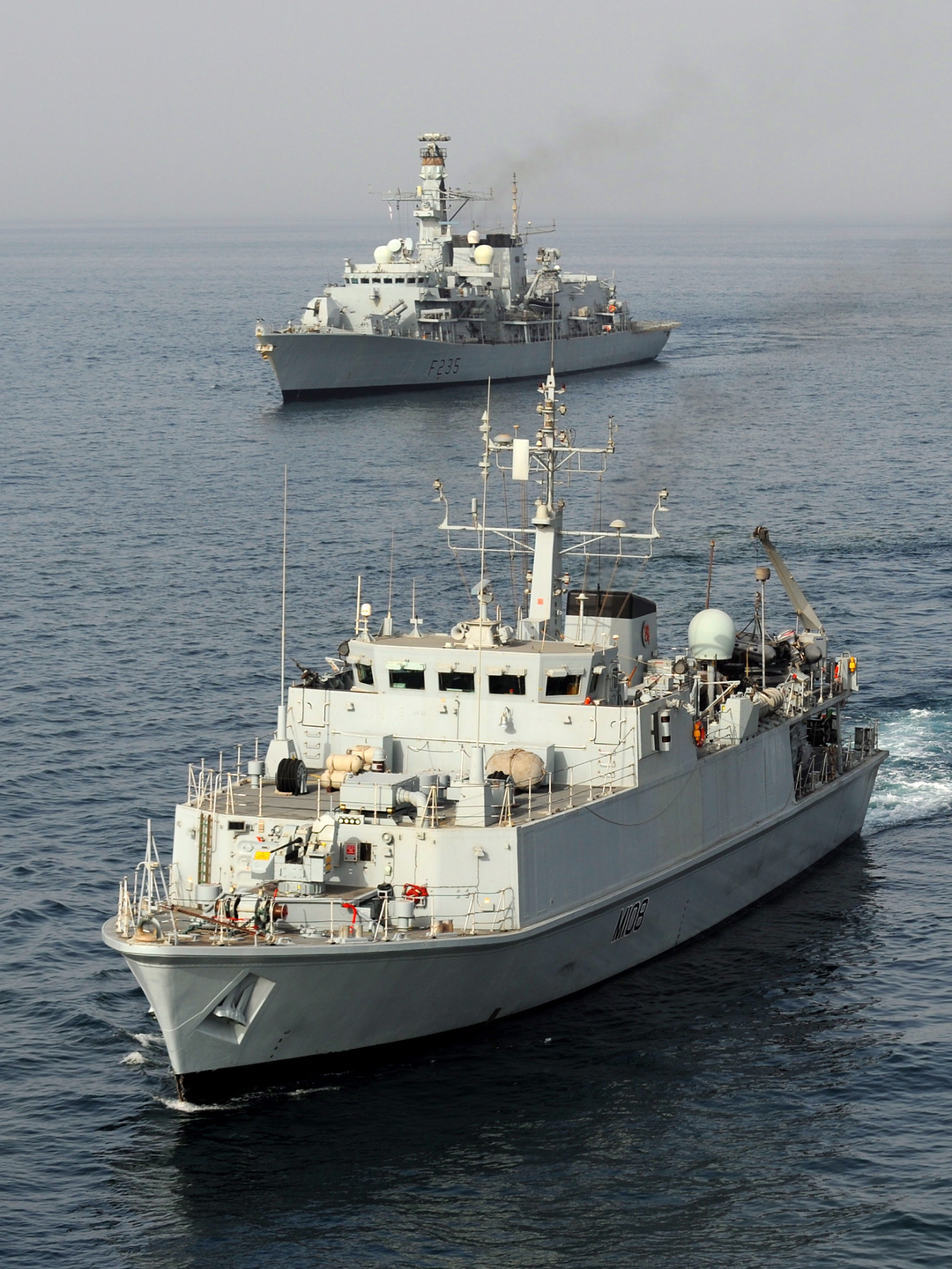 HMS Grimsby (M108) Royal Navy Sandown Class Minehunter With HMS Montrose Photo Print Wall Art Decor - Posters, Prints, & Visual Artwork - by Hampshire Prints (image 1 of 9)