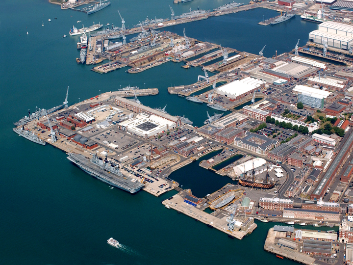 HMNB Portsmouth Dockyard Aerial View 2005 Photo Print - Posters, Prints, & Visual Artwork - by Hampshire Prints (image 1 of 9)