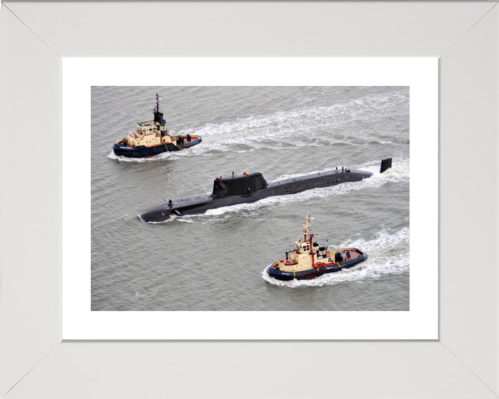 HMS Astute S119 Astute Class Submarine 2009 With Tugs Faslane