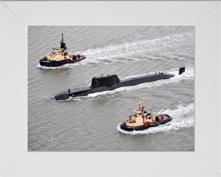 HMS Astute S119 Astute Class Submarine 2009 With Tugs Faslane