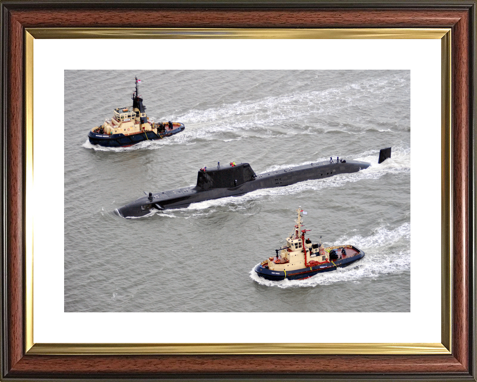 HMS Astute S119 Astute Class Submarine 2009 With Tugs Faslane