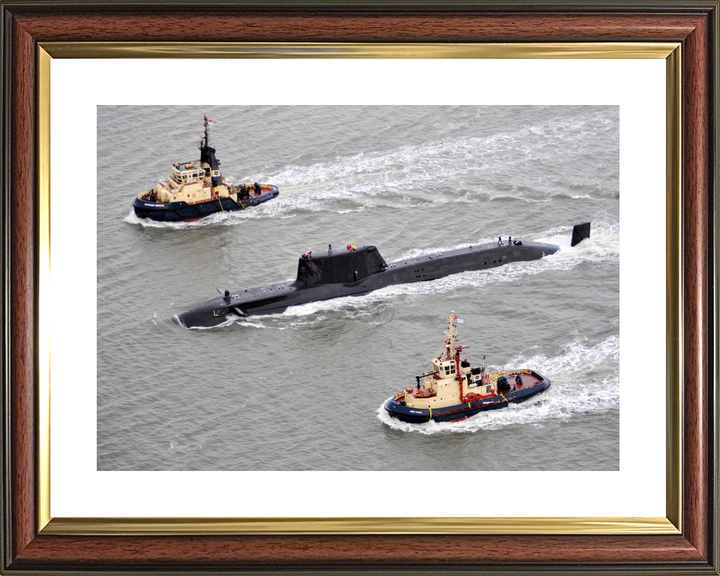 HMS Astute S119 Astute Class Submarine 2009 With Tugs Faslane