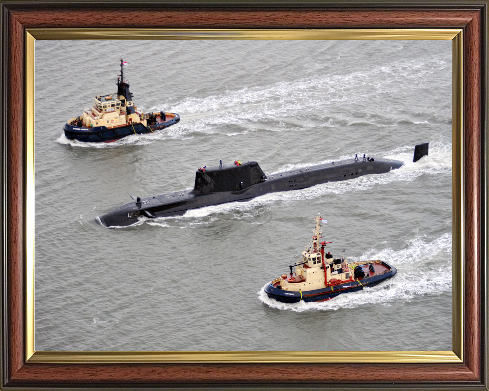 HMS Astute S119 Astute Class Submarine 2009 With Tugs Faslane