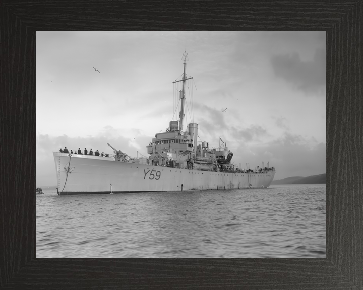 HMS Fishguard (Y59) Royal Navy Banff Class Sloop At Anchor Photo Print Wall Art Decor - Posters, Prints, & Visual Artwork - by Hampshire Prints (image 3 of 9)