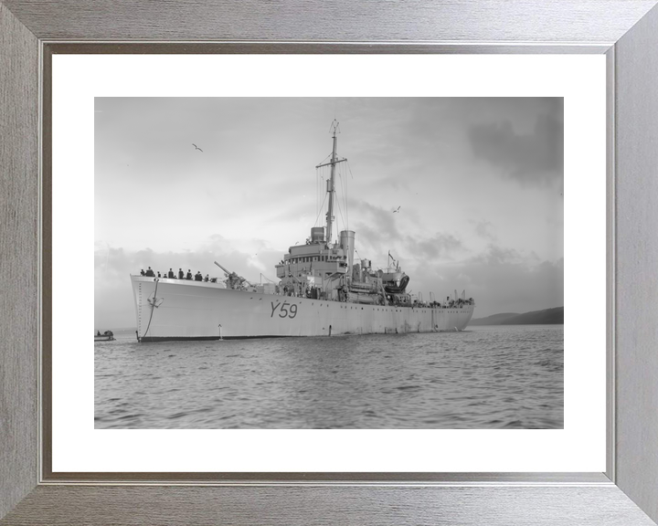 HMS Fishguard (Y59) Royal Navy Banff Class Sloop At Anchor Photo Print Wall Art Decor - Posters, Prints, & Visual Artwork - by Hampshire Prints (image 6 of 9)