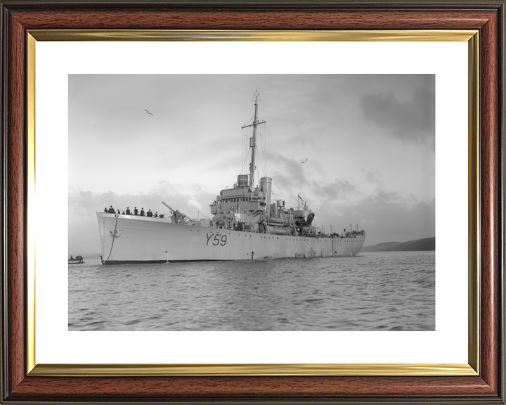 HMS Fishguard (Y59) Royal Navy Banff Class Sloop At Anchor Photo Print Wall Art Decor - Posters, Prints, & Visual Artwork - by Hampshire Prints (image 8 of 9)