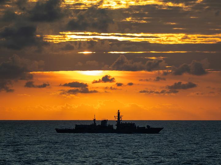 HMS Richmond (F239) Photo Print - At Sunset 2025 - Royal Navy Type 23 Frigate Hampshire Prints 6 x 4 No Frame No