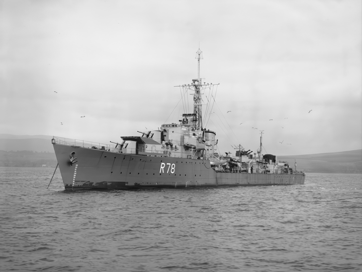 HMS Wessex (R78) Photo Print - At Anchor 1944 - Royal Navy W Class Destroyer Hampshire Prints 6 x 4 No Frame No