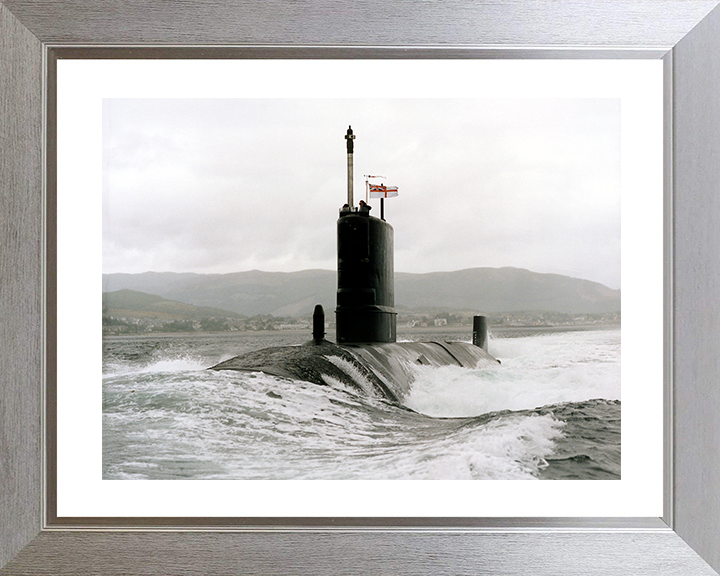 HMS Tireless (S88) Trafalgar Class Submarine Photo Print Clyde 1994 Royal Navy Wall Art Naval Decor Posters, Prints, & Visual Artwork Hampshire Prints 10 x 8 Silver Frame Yes