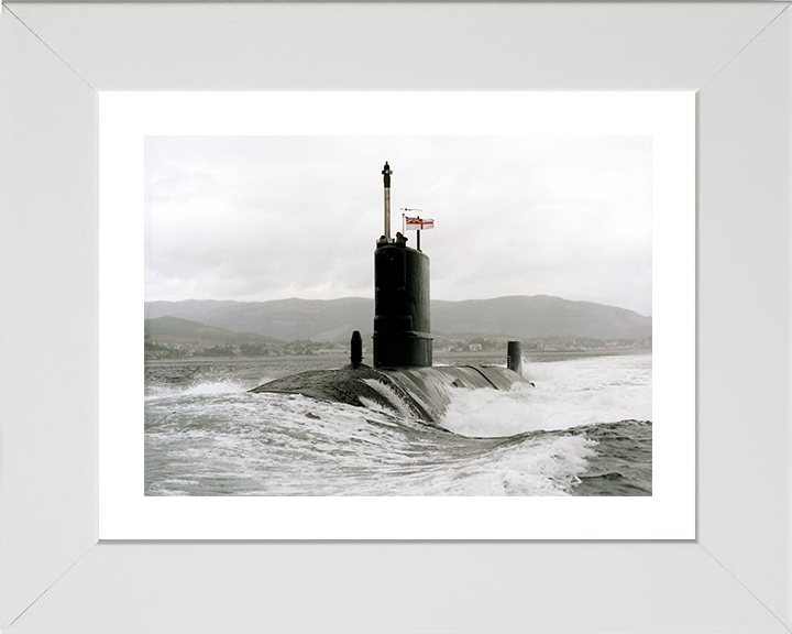 HMS Tireless (S88) Trafalgar Class Submarine Photo Print Clyde 1994 Royal Navy Wall Art Naval Decor Posters, Prints, & Visual Artwork Hampshire Prints 10 x 8 White Frame Yes