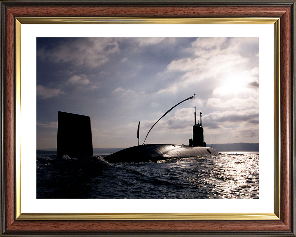 HMS Torbay (S90) Trafalgar Class Submarine Photo Print Gareloch Royal Navy Wall Art Naval Decor Posters, Prints, & Visual Artwork Hampshire Prints 10 x 8 Classic Frame Yes