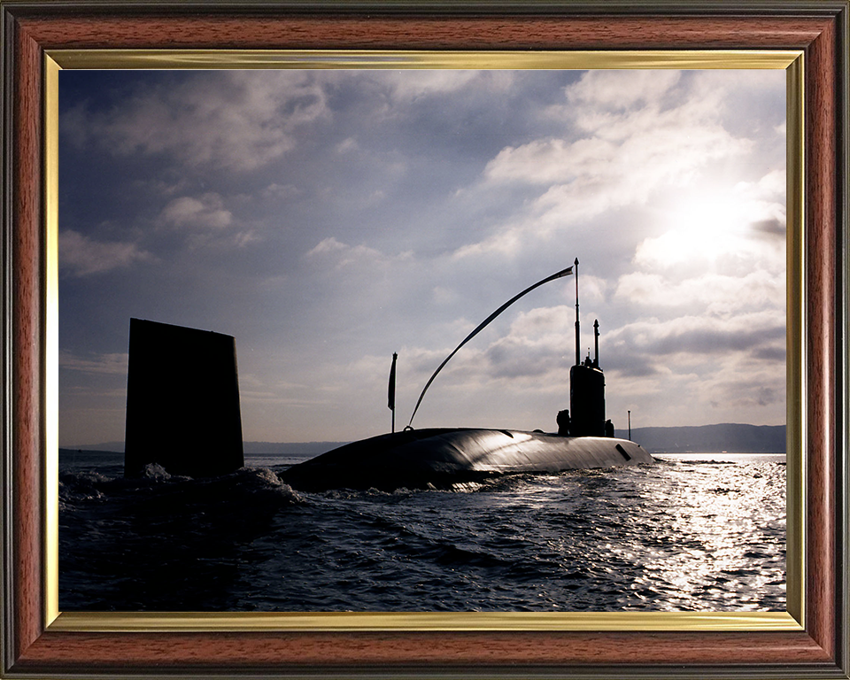 HMS Torbay (S90) Trafalgar Class Submarine Photo Print Gareloch Royal Navy Wall Art Naval Decor Posters, Prints, & Visual Artwork Hampshire Prints 10 x 8 Classic Frame No