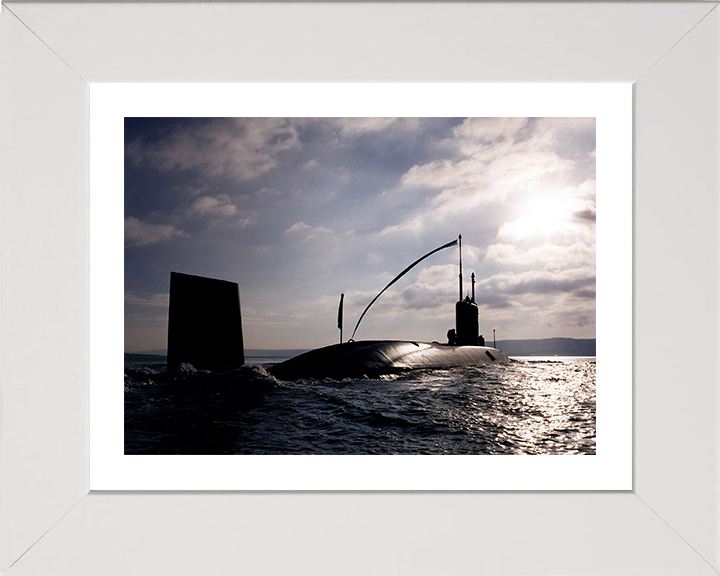 HMS Torbay (S90) Trafalgar Class Submarine Photo Print Gareloch Royal Navy Wall Art Naval Decor Posters, Prints, & Visual Artwork Hampshire Prints 10 x 8 White Frame Yes