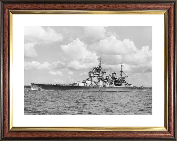 HMS Howe (32) Royal Navy King George V Class Battleship Auckland 1945 Photo Print Wall Art Decor - Posters, Prints, & Visual Artwork - by Hampshire Prints (image 8 of 9)