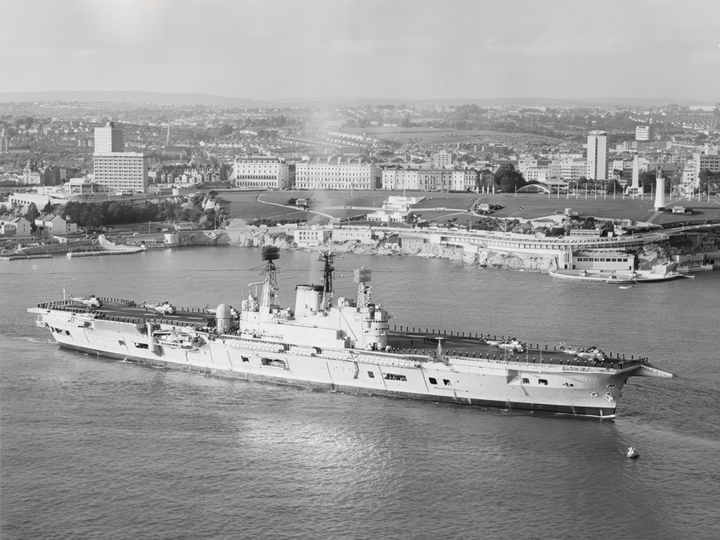 HMS Ark Royal (R09) Photo Print - Plymouth Hoe 1975 - Royal Navy Audacious Class Aircraft Carrier Posters, Prints, & Visual Artwork Hampshire Prints 6 x 4 No Frame No