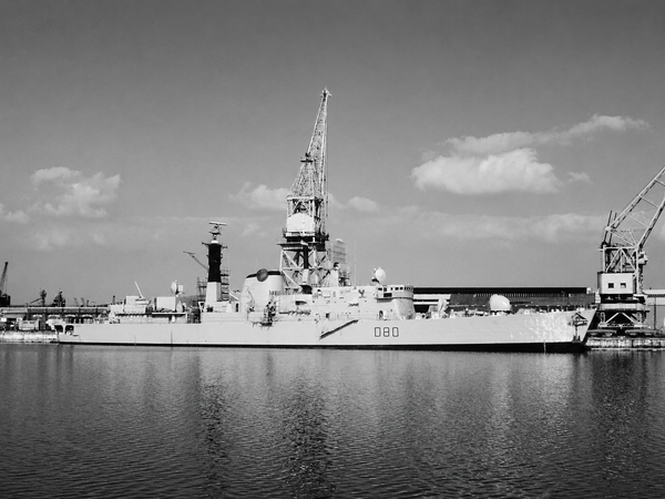 HMS Sheffield D80 Type 42 Destroyer August 1980