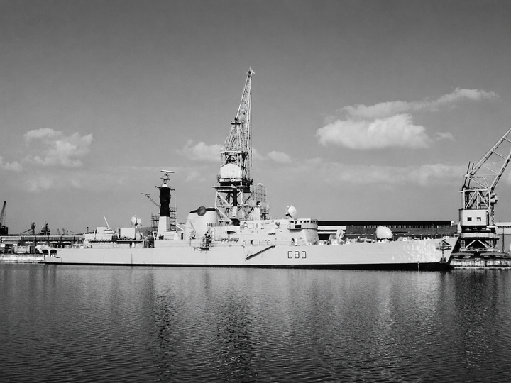 HMS Sheffield D80 Type 42 Destroyer August 1980