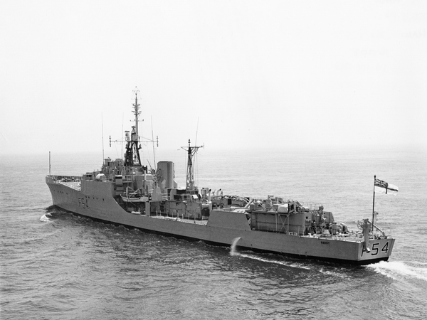 HMS Hardy F54 Blackwood Class Frigate 1956 At Sea