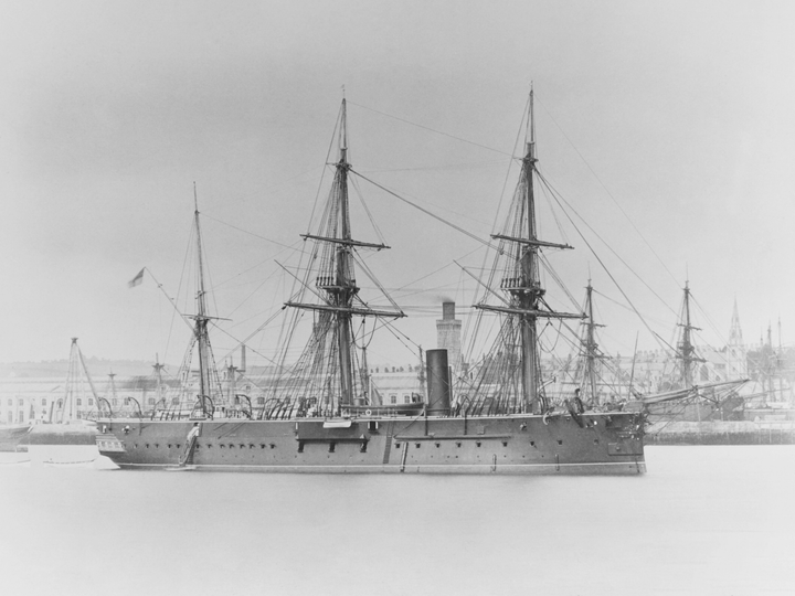 HMS Iron Duke (1870) Photo Print - At Anchor - Royal Navy Audacious Class Ironclad Posters, Prints, & Visual Artwork Hampshire Prints 6 x 4 No Frame No