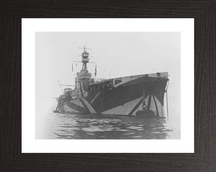 HMS Furious (47) Royal Navy Modified Aircraft Carrier At Sea Photo Print Wall Art Decor - Posters, Prints, & Visual Artwork - by Hampshire Prints (image 2 of 9)