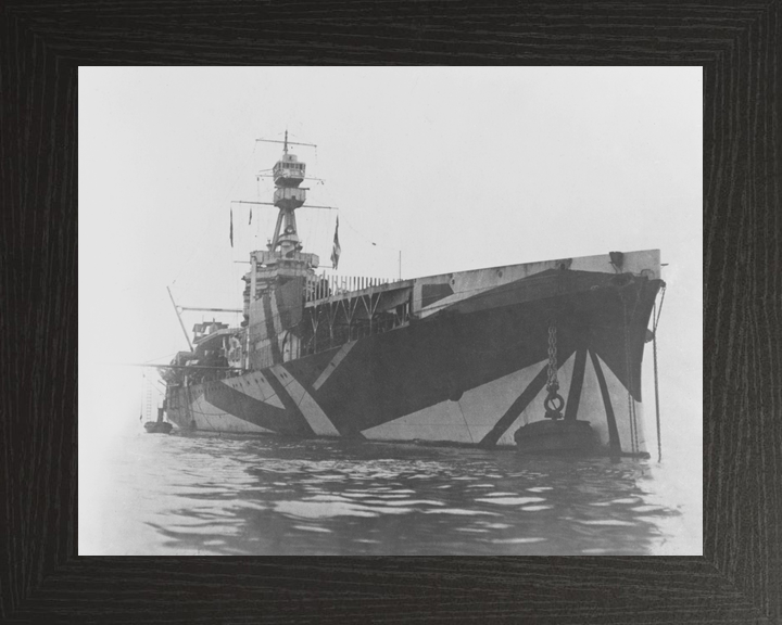 HMS Furious (47) Royal Navy Modified Aircraft Carrier At Sea Photo Print Wall Art Decor - Posters, Prints, & Visual Artwork - by Hampshire Prints (image 3 of 9)