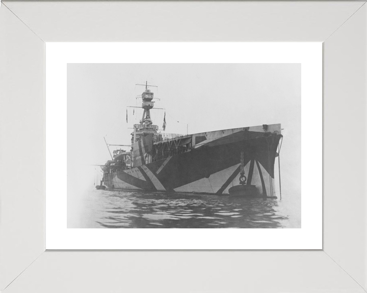 HMS Furious (47) Royal Navy Modified Aircraft Carrier At Sea Photo Print Wall Art Decor - Posters, Prints, & Visual Artwork - by Hampshire Prints (image 4 of 9)