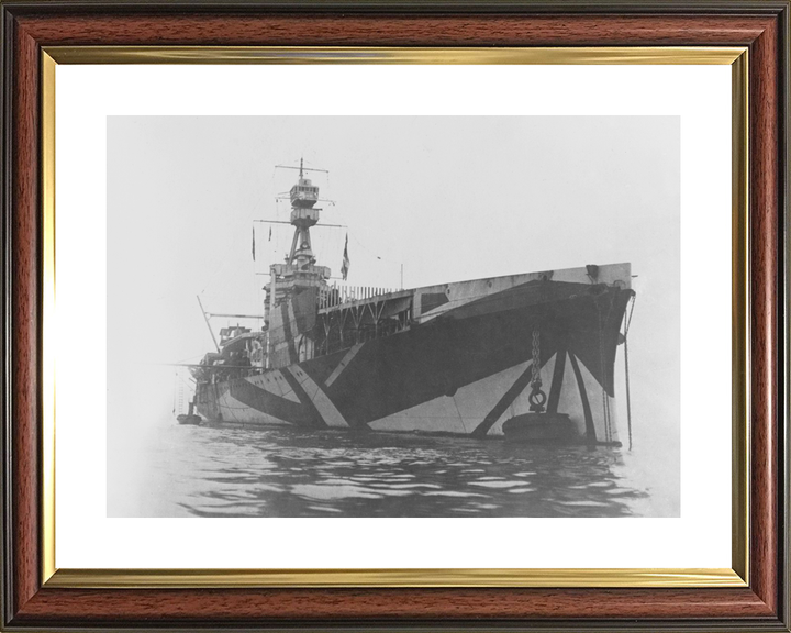HMS Furious (47) Royal Navy Modified Aircraft Carrier At Sea Photo Print Wall Art Decor - Posters, Prints, & Visual Artwork - by Hampshire Prints (image 8 of 9)