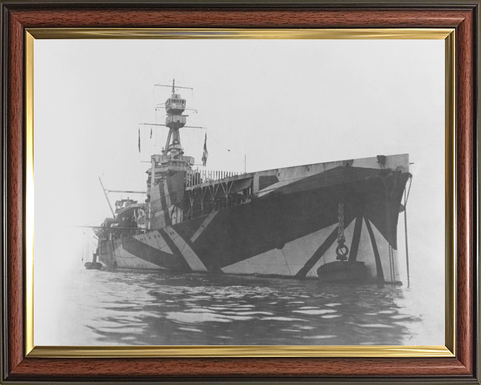 HMS Furious (47) Royal Navy Modified Aircraft Carrier At Sea Photo Print Wall Art Decor - Posters, Prints, & Visual Artwork - by Hampshire Prints (image 9 of 9)