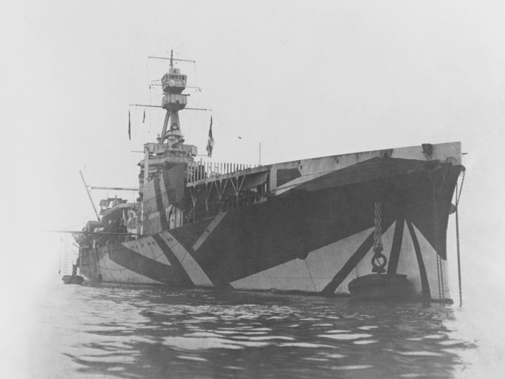 HMS Furious (47) Royal Navy Modified Aircraft Carrier At Sea Photo Print Wall Art Decor - Posters, Prints, & Visual Artwork - by Hampshire Prints (image 1 of 9)