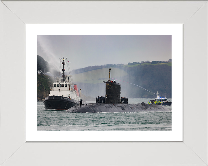 HMS Triumph (S93) Photo Print - Paying Off 2024 - Royal Navy Trafalgar Class Submarine Posters, Prints, & Visual Artwork Hampshire Prints 10 x 8 White Frame Yes