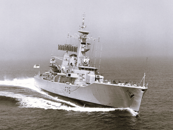 HMS Charybdis (F75) Photo Print - Underway 1976 - Royal Navy Leander Class Frigate