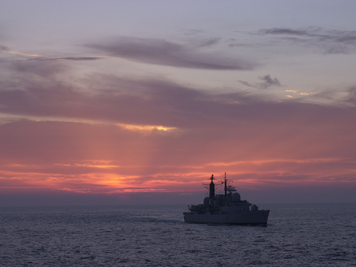 HMS Newcastle (D87) Photo Print - At Sunset 2000 - Royal Navy Type 42 Destroyer