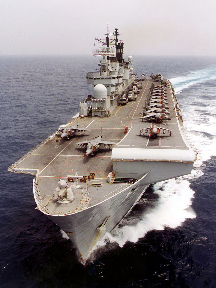 HMS Illustrious (R06) Photo Print - Atlantic Ocean 2000 - Royal Navy Invincible Class Aircraft Carrier
