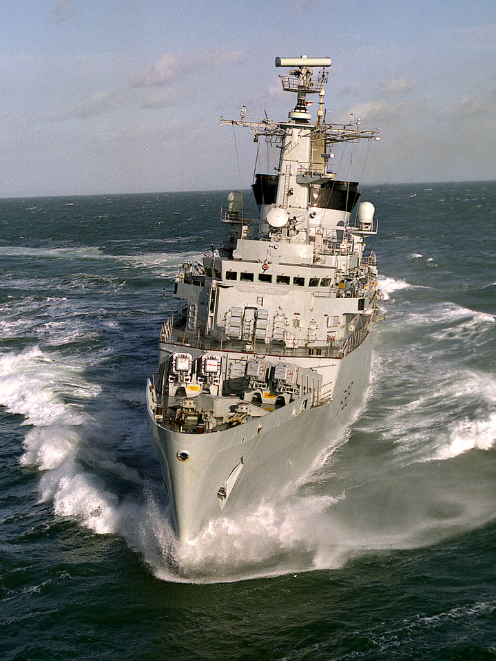 HMS Broadsword (F88) Photo Print - Bow View at Sea - Royal Navy Type 22 Frigate