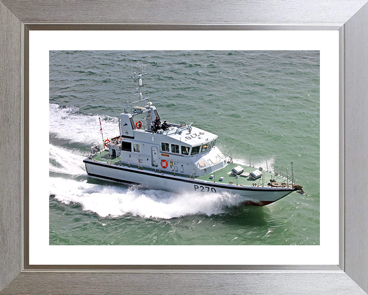 HMS Biter (P270) Photo Print - Starboard View 2017 - Royal Navy Archer Class P2000 Patrol Vessel Posters, Prints, & Visual Artwork Hampshire Prints 10 x 8 Silver Frame Yes