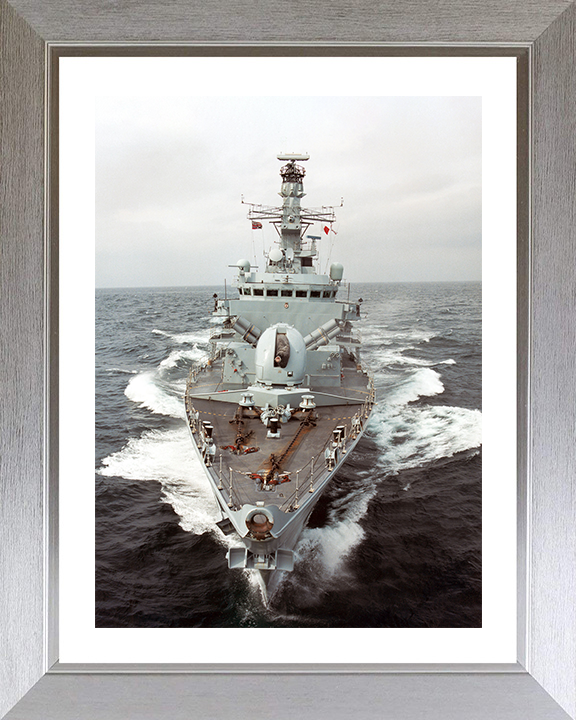 HMS Somerset (F82) Photo Print - At Sea 2003 - Royal Navy Type 23 Frigate Posters, Prints, & Visual Artwork Hampshire Prints 10 x 8 Silver Frame Yes