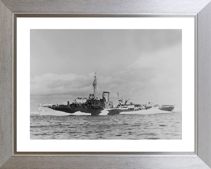 HMS Bryony (K192) Royal Navy Flower Class Corvette Port Side Photo Print Wall Art Decor Posters, Prints, & Visual Artwork Hampshire Prints 10 x 8 Silver Frame Yes